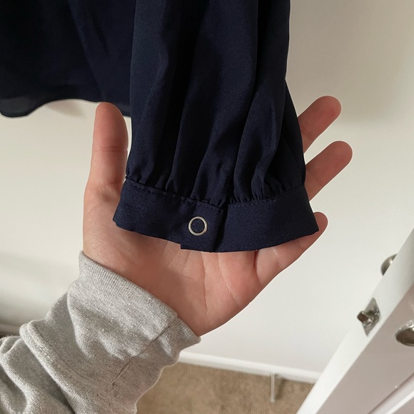 Navy blouse with chain detailing - Picture 2 of 3